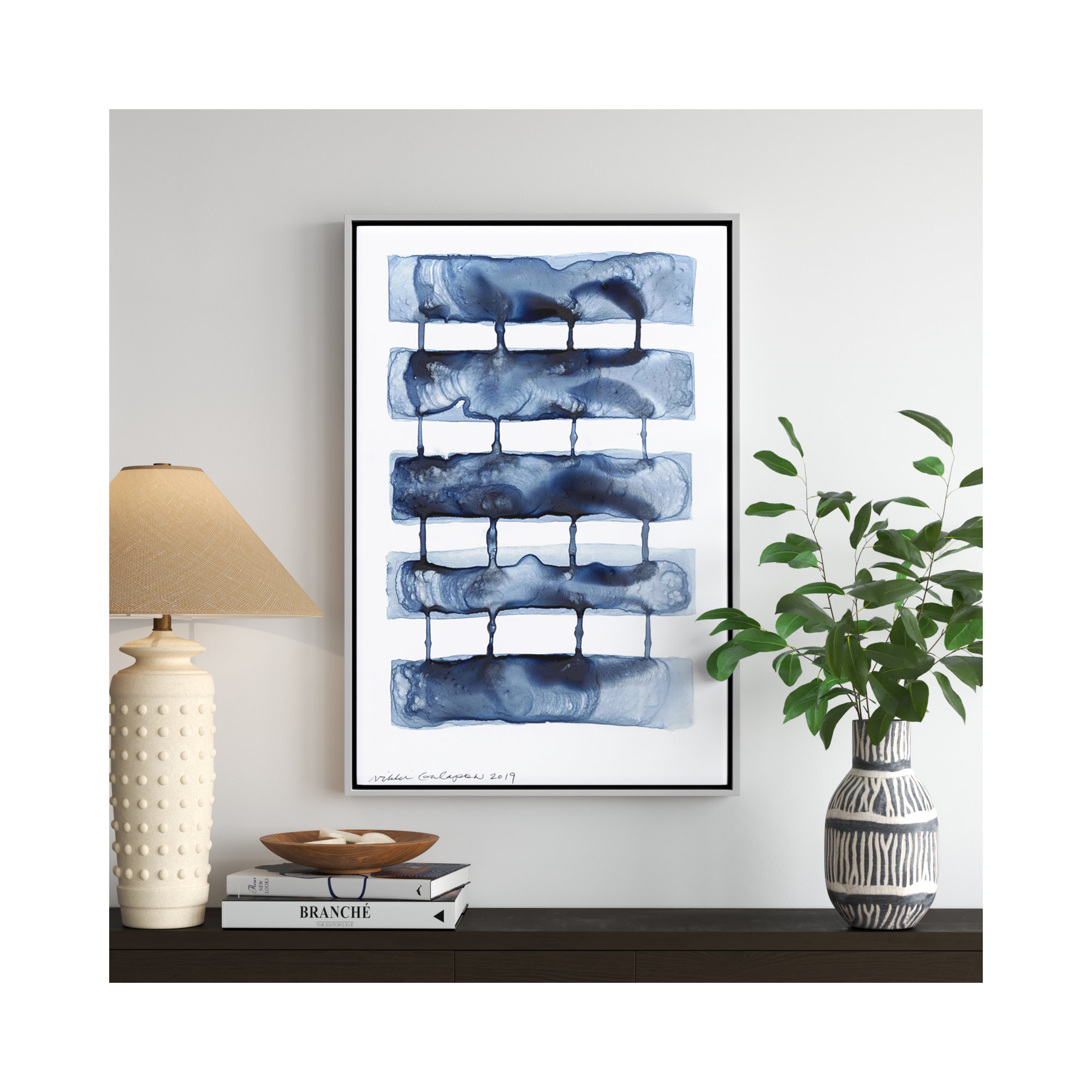 Stitched Together I by Nikki Galapon - Solid Wood Rectangle Print Single Piece Item on Canvas, 37.5" H x 25.5" W x 2" D