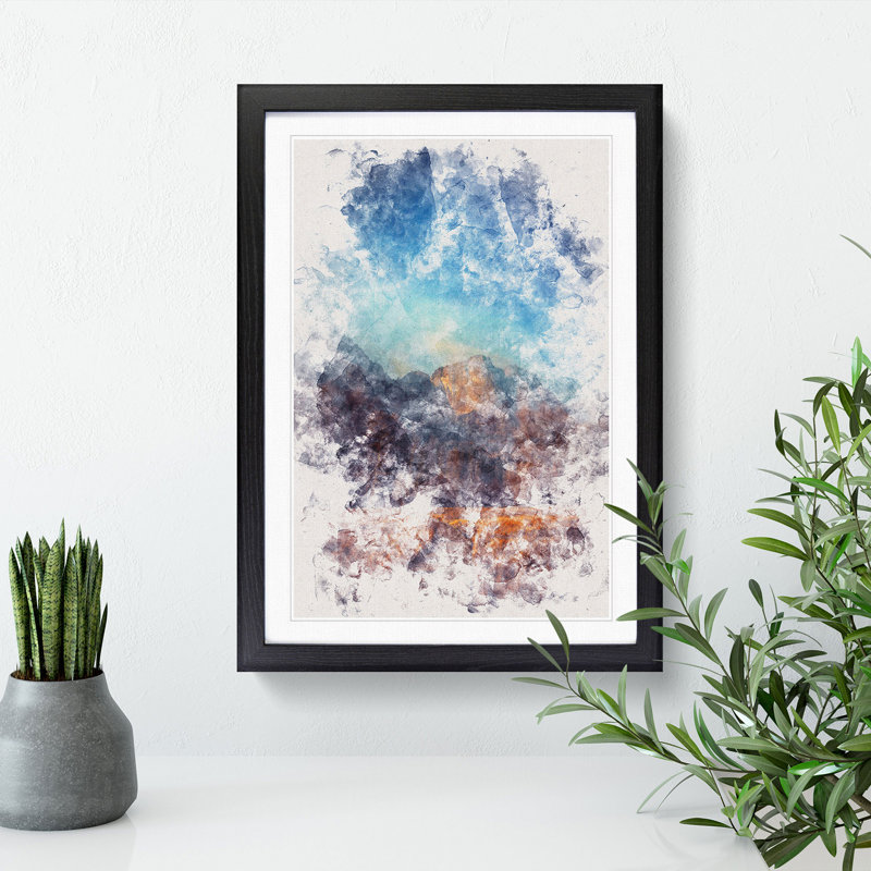 Mountain Path - Picture Frame Painting Print, 33cm H x 24cm W x 2cm D, Black Framed