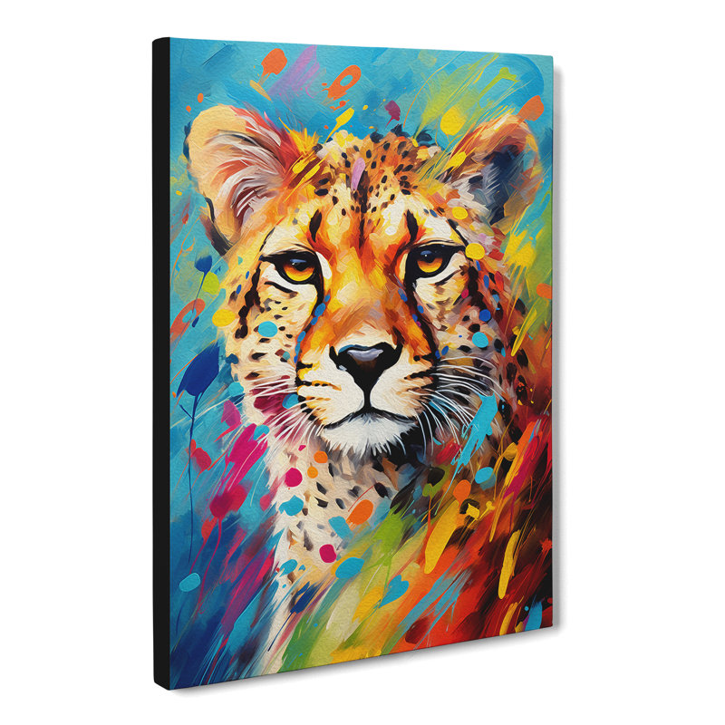 Cheetah Abstract Art No.2 - Wrapped Canvas, 76cm H x 50cm W x 3cm D