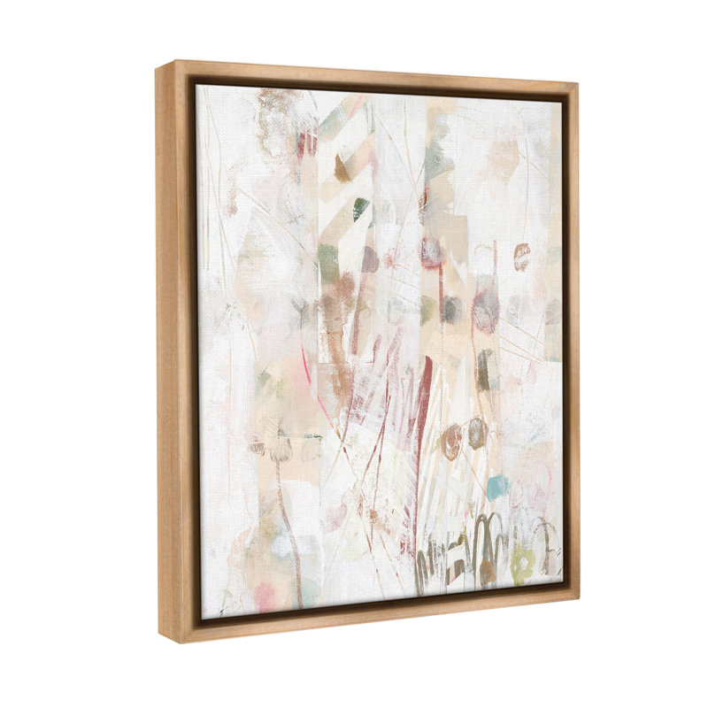 «Soft Neutral Motif» par June Erica Vess sur toile, H 21 po x l 17 po, Cadre flottant orme Montalcino