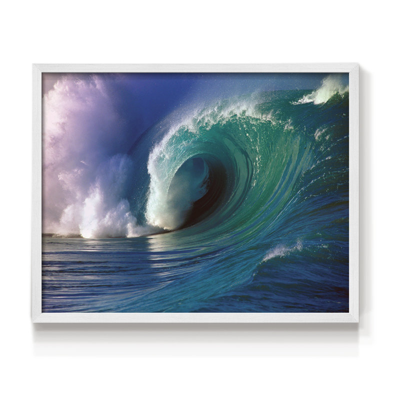 Waimea Bay -Framed Print - Restickable, 8" H x 10" W, White