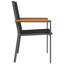 6 chaises de jardin Brayden Studio noires 21,7 x 24,2 x 35,4 en polyester enduit de PVC et acier