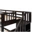 Lit superposé simple au-dessus d'un lit double avec tiroir, garde-corps et rangement pour chambre à coucher, dortoir, pour adultes-1547806676
