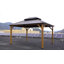 Outdoor Hardtop Gazebo, Galvanized Iron Double Vent Roof with Curtains & Netting, Aluminum Frame Pavilion for Patio, Lawn, Deck, Garden-1111857278-1111857270