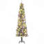 Arbre de Noël 7,5 pi pré-éclairé, arbre de Noël avec 220 lumières DEL bicolores et 519 branches, arbre de Noël floqué avec support en métal pour les fêtes-631528654-631528648
