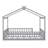 Full Size Wood Bed House Bed Frame With Fence, For Kids, Teens, Gray-22011547-22011549