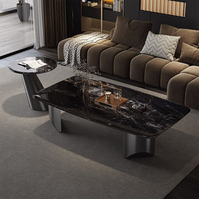 Table basse rectangulaire en pierre supercristalline