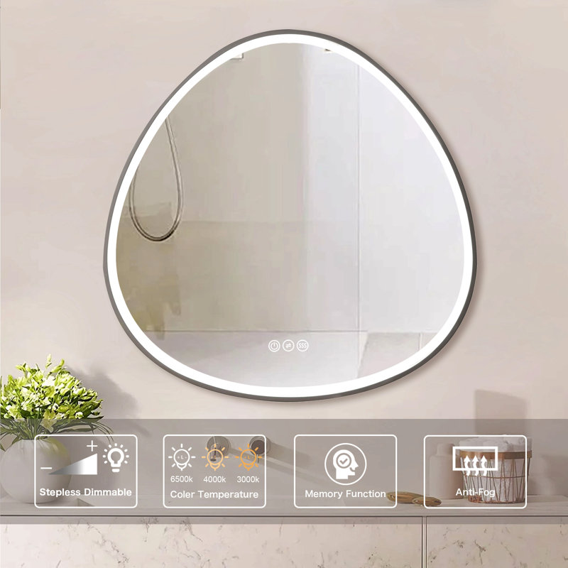 32 po x 32 po Miroir gris