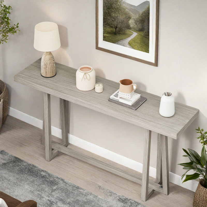 Citium Rectangular Wood Console Table, Gray