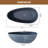 Barre CASAINC 67" x 33.46" Cement Freestanding Solid Surface Soaking Bathtub with Overflow Hole ＆ Center Drain, Oval