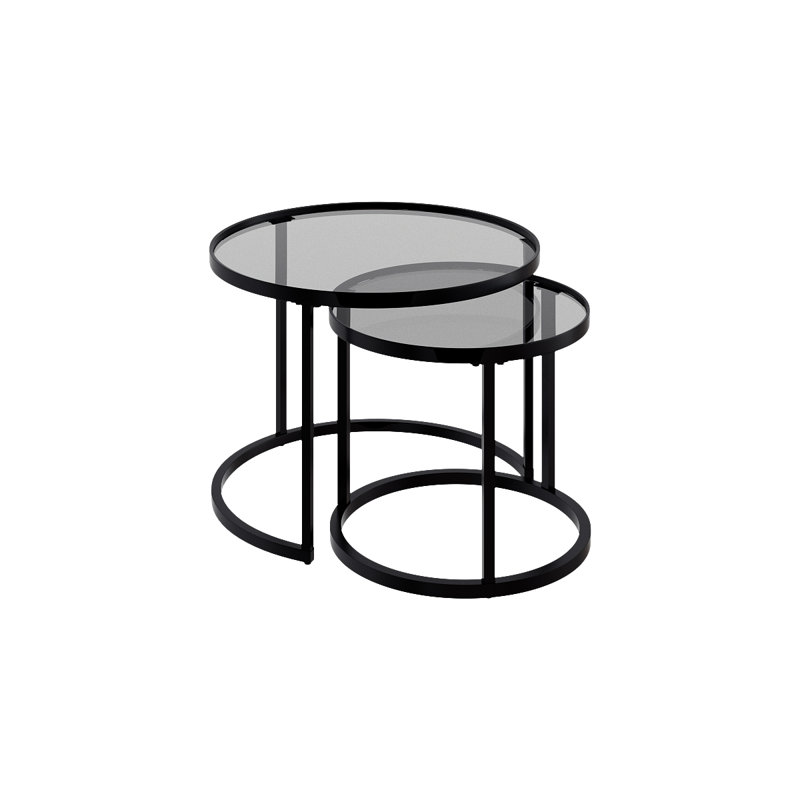 Serenity Glass Top Round Nested Tables