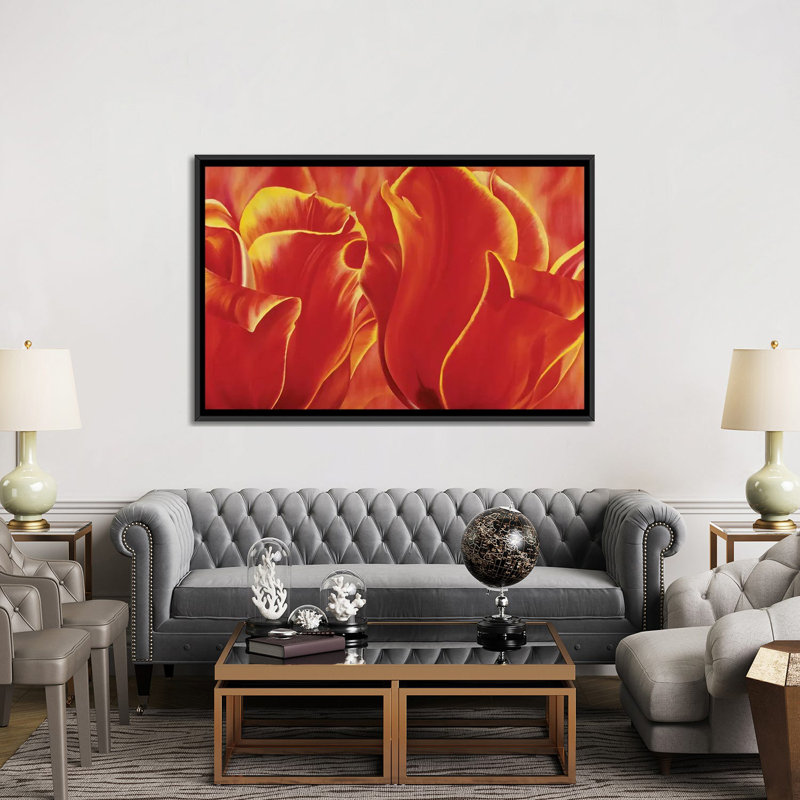 « party tulip ii », impression sur toile, H 18 po x l 26 po x P 1,5 po, Toile avec cadre noir, Pas de tapis