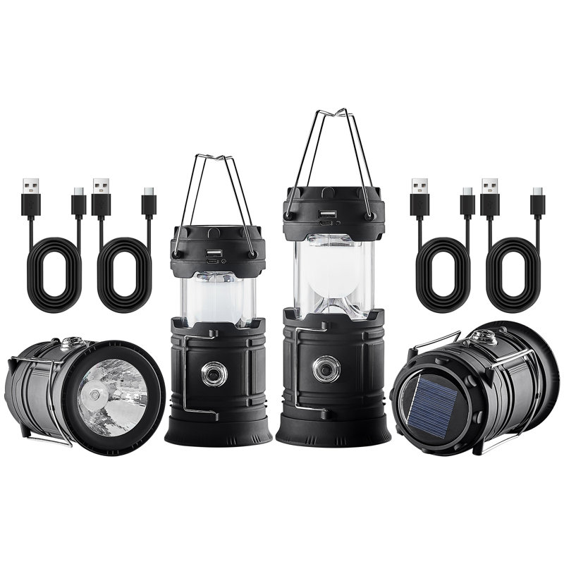 Lanternes de camping DEL rechargeables avec 4 batteries