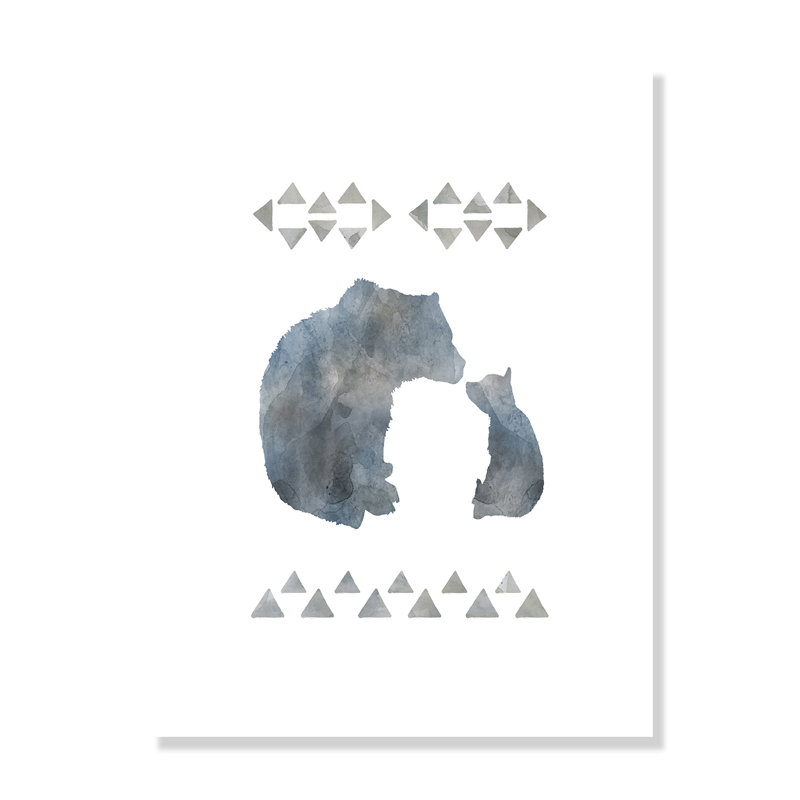 Roulé «Little Man Cave Bears», impression sur papier, H 16 po x l 12 po x P 1 po