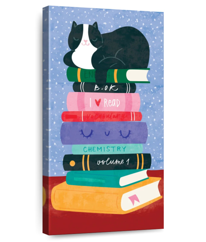 Bookworm Cat, 42" H x 21" W