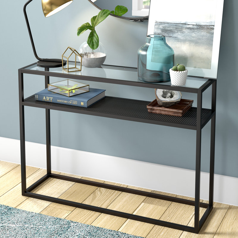 111.8cm Glass Top Console Table