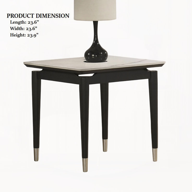 Ensemble de table 3 pièces de style contemporain 1 table basse 2 tables de bout en pierre frittée