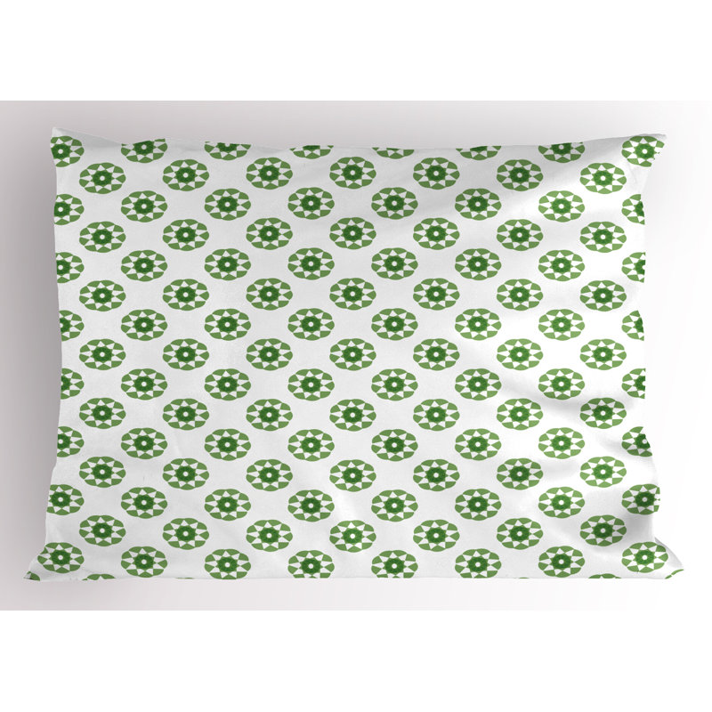 Ensemble de 2 taies décoratives vert et blanc Ambesonne