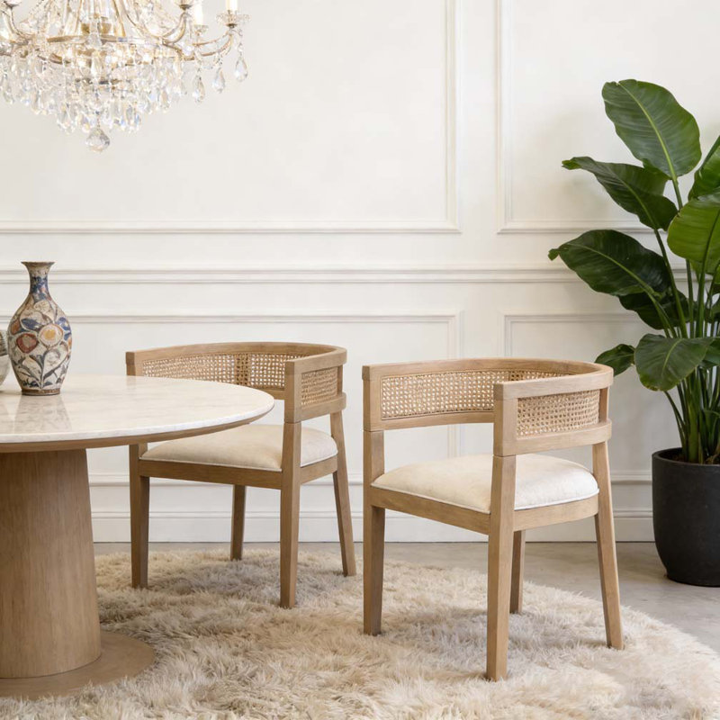 DINING CHAIR, Beige+Natural