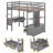 Loft Bed with Built-in Desk with Two Drawers, and Storage Shelves and Drawers-102409165-102409166