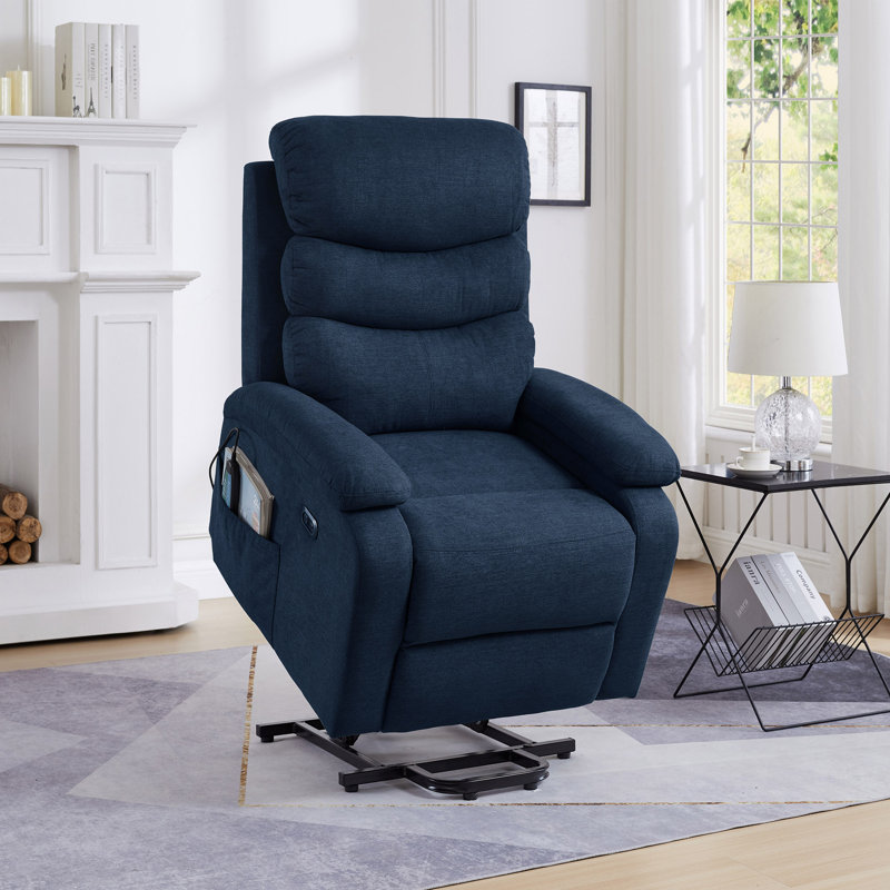 Fauteuil inclinable électrique Power Lift, Mélange de lin bleu