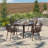 Rabia Round Patio Dining Table with Glass Top and Aluminum Base-709619596