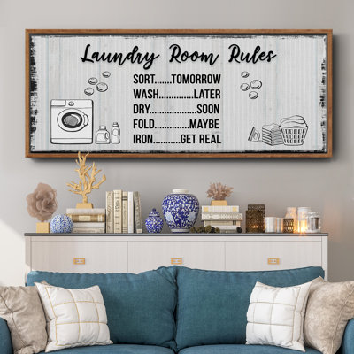Laundry Room Rules- Framed Canvas