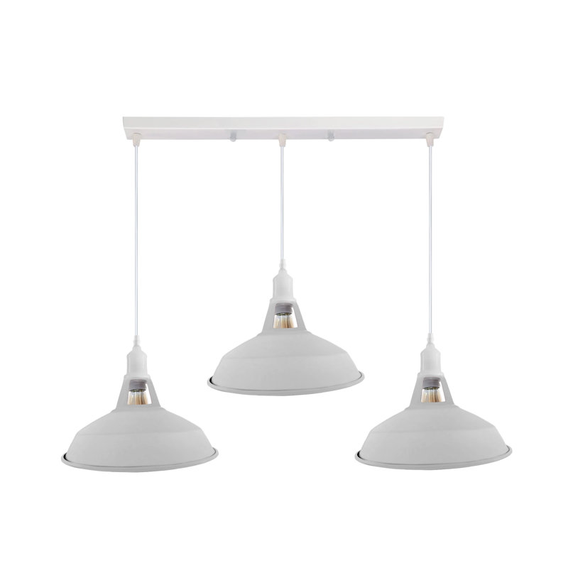3 - Light Silver Kitchen Island Pendant, No, White