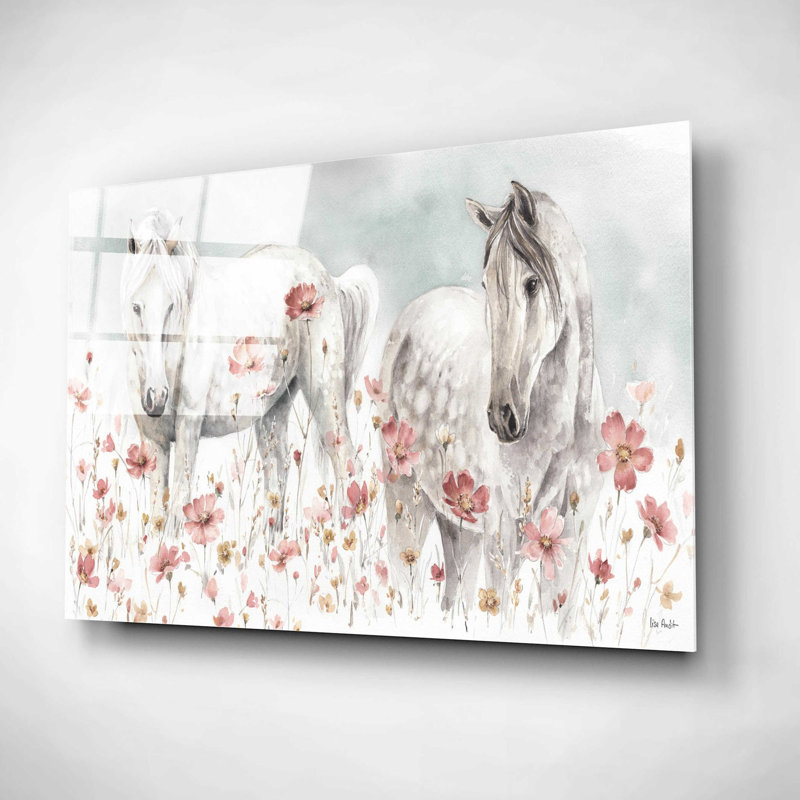 «Wild Horses III» par Lisa Audit, art mural en verre acrylique, H 12 po x l 16 po x P 0,13 po