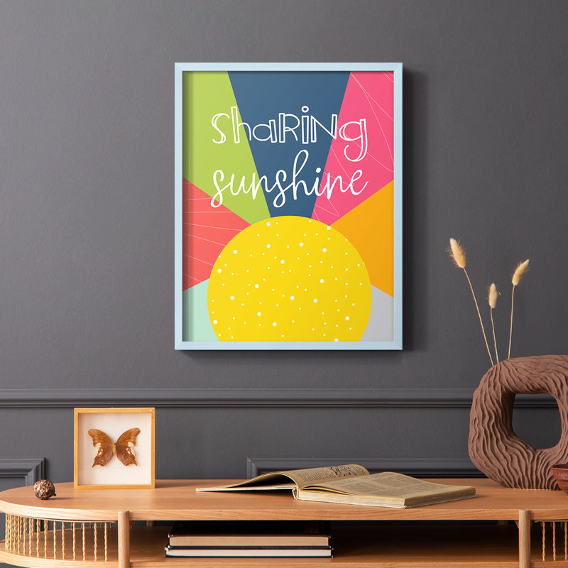 Sharing Sunshine Framed Print - Solid Wood, Blue, 10" H x 8" W