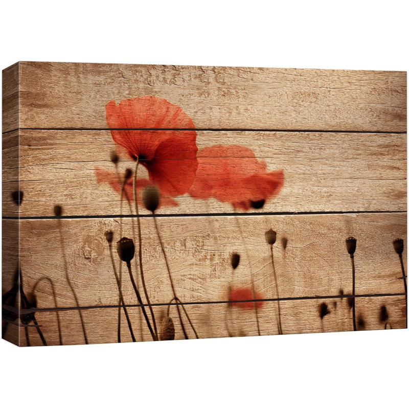 Champ de coquelicots rouges sur toile