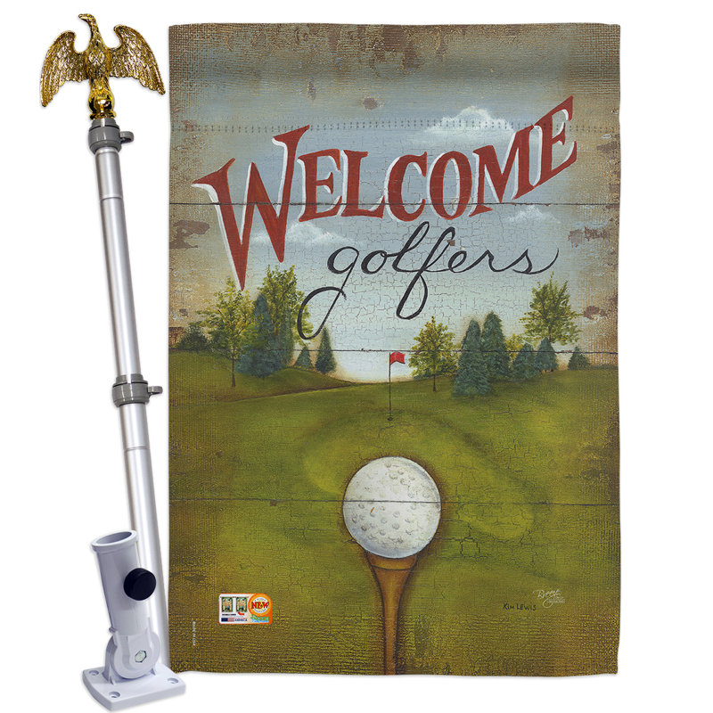 Double Sided 40 in. H x 28 in. W Polyester Flag set