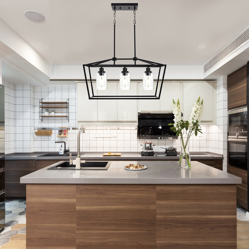 Luminaire suspendu linéaire à 3 lumières Nawwaf