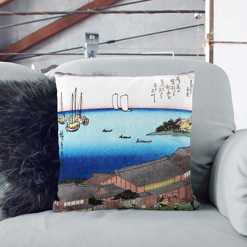 Boats At Sunset Square Throw Cushion, 40cm H x 40cm W x 15cm D