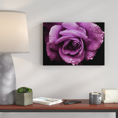 Flower Purple Rose Photographic - Wrapped Canvas