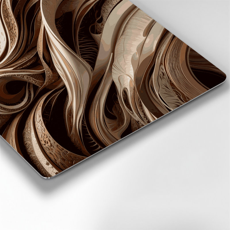 Biomorphic Abstraction 16, art mural en métal brun, H 12 po x l 12 po