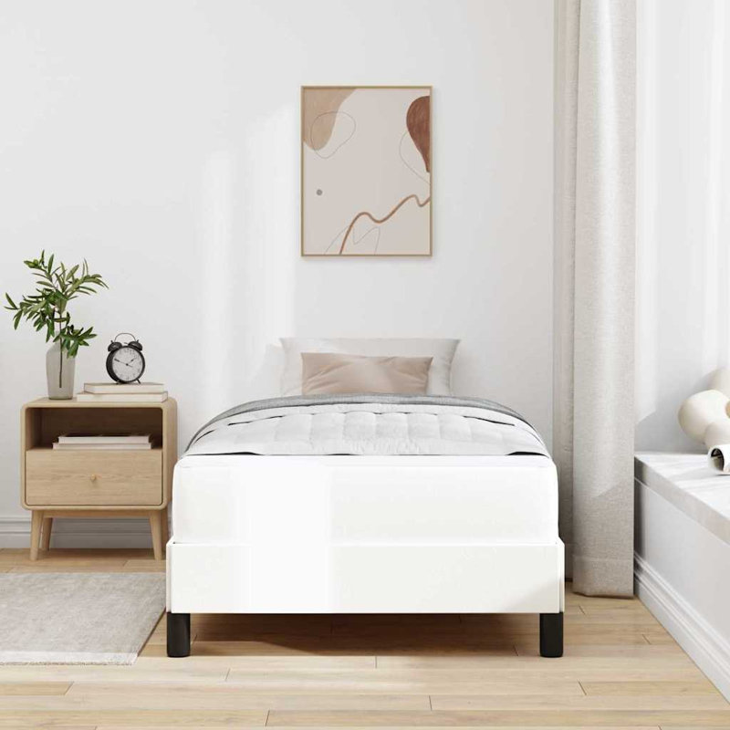  Lit en similicuir 31,5 "x 78,7" blanc pur, Blanc pur