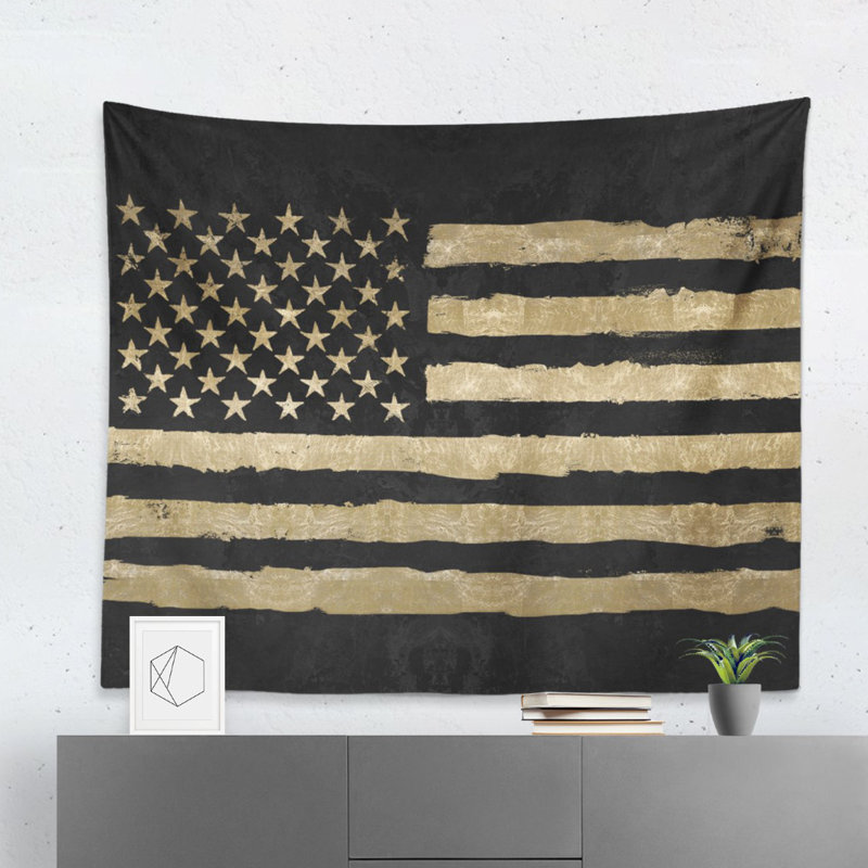 Polyester Tapestry, Black/Gold