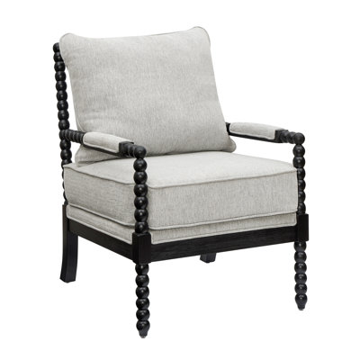 Upholstered Spool Accent Chair with Turned Wood Frame