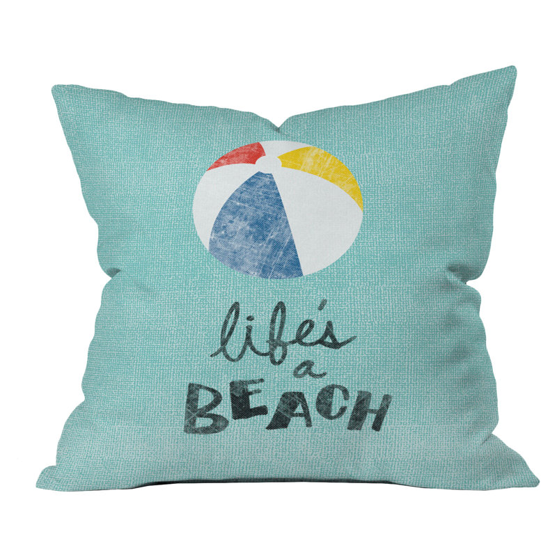 Nick Nelson Lifes A Beach Indoor/Outdoor Throw Pillow, 26" x 26"