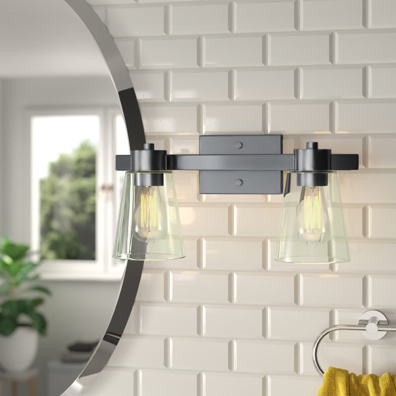 Éclairage pour meuble-lavabo Fairendale, Noir mat, Gelé