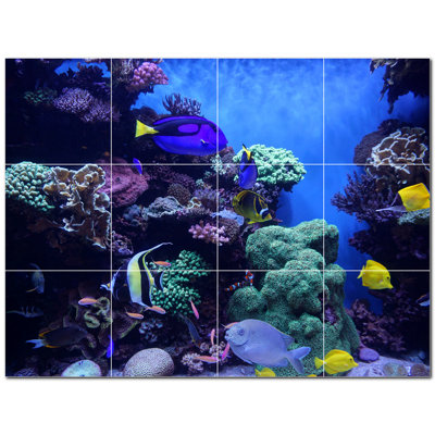 Murale en céramique satinée Coral Photo 6 po x 6 po
