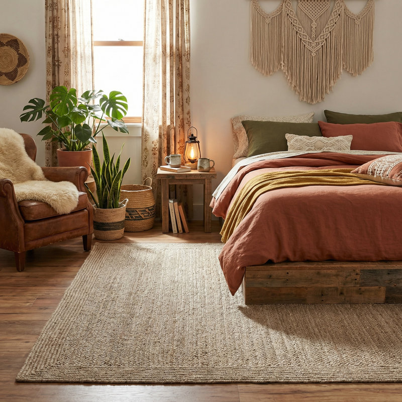 Naturals Tobago Ivory/Brown Area Rug, Rectangle 8' x 10'