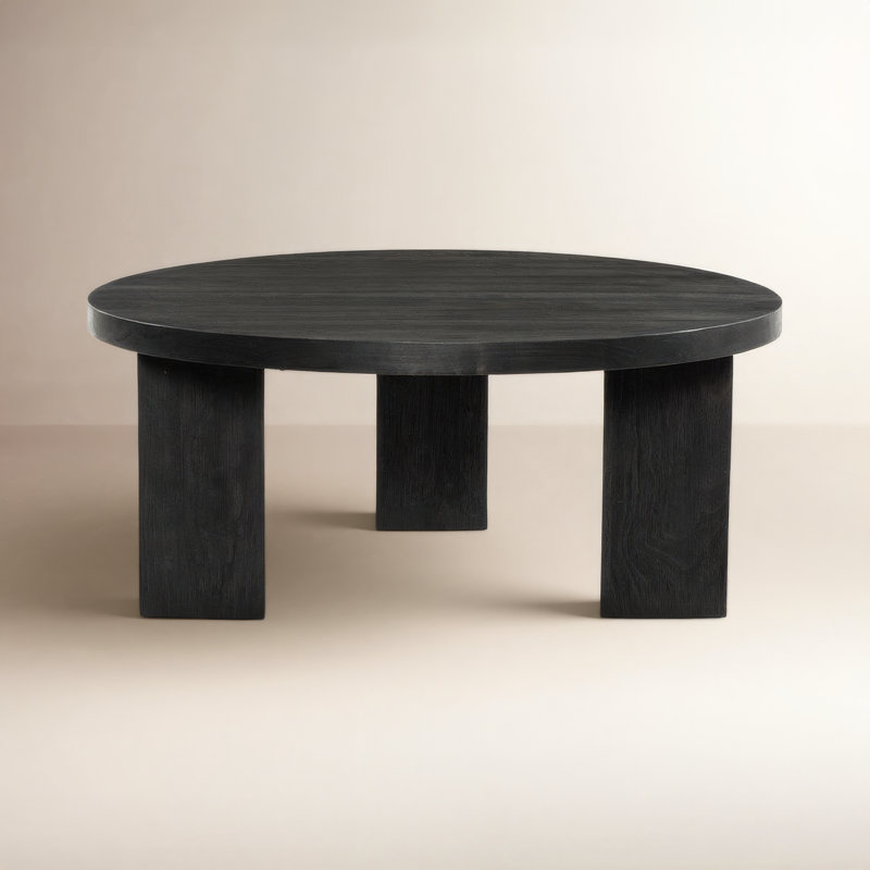 Mesa Solid Wood Coffee Table, Black, 16" H x 48" L x 48" W