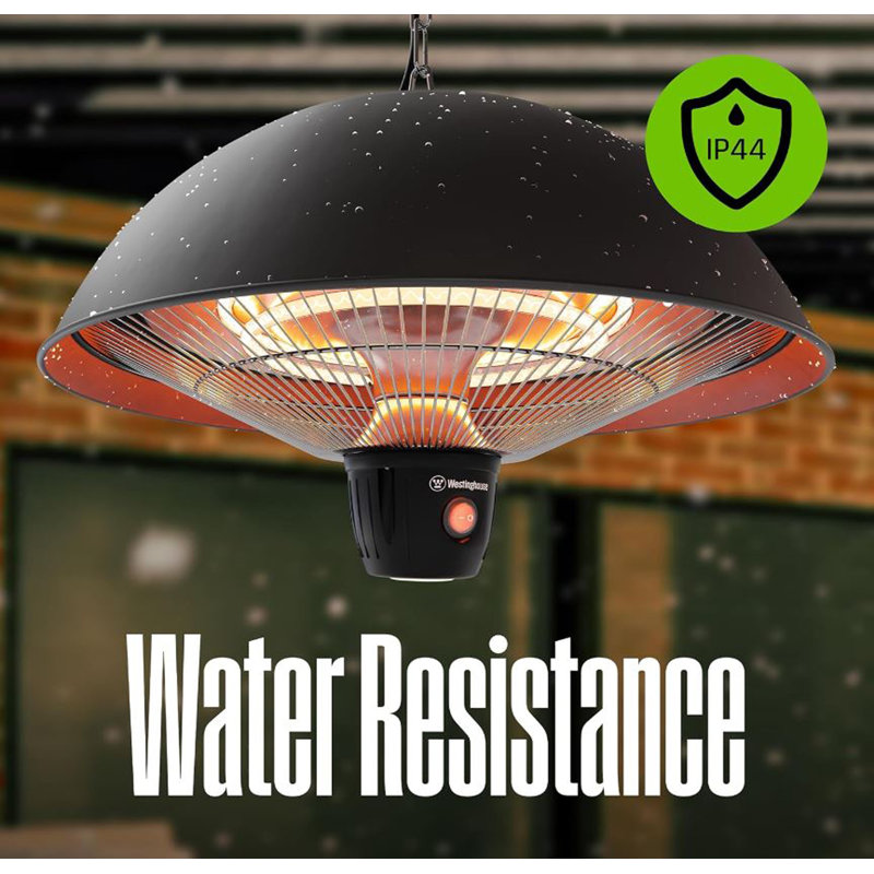 Westinghouse Infrared Electric Outdoor Heater - Hanging, Black  Stainless Steel