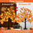 2 Pack 24 Inch Prelit Fall Maple Tree Thanksgiving Decorations With 48 LED Lights