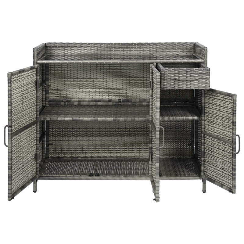 47.5'' W Water Resistant Cabinet Deck Box, Grey