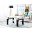 Table rectangulaire moderne en verre noir, rangement pratique, table rectangulaire simple en verre, rangement quotidien Essentials, auto-requis