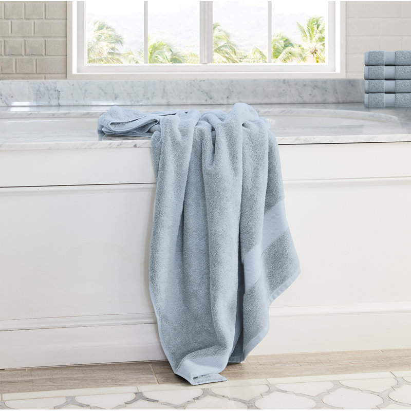 Ensemble de 10 serviettes en coton Delara, Bleu pâle