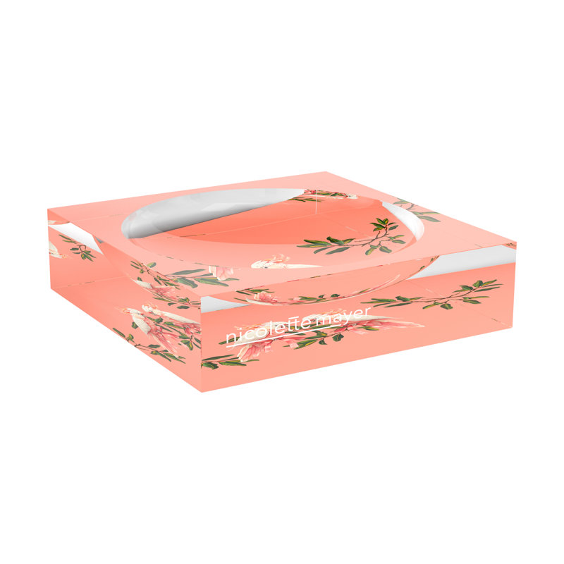Cockatoo Paradiso Corallo Acrylic Decorative Tray, 6"W x 6"D x 2"H